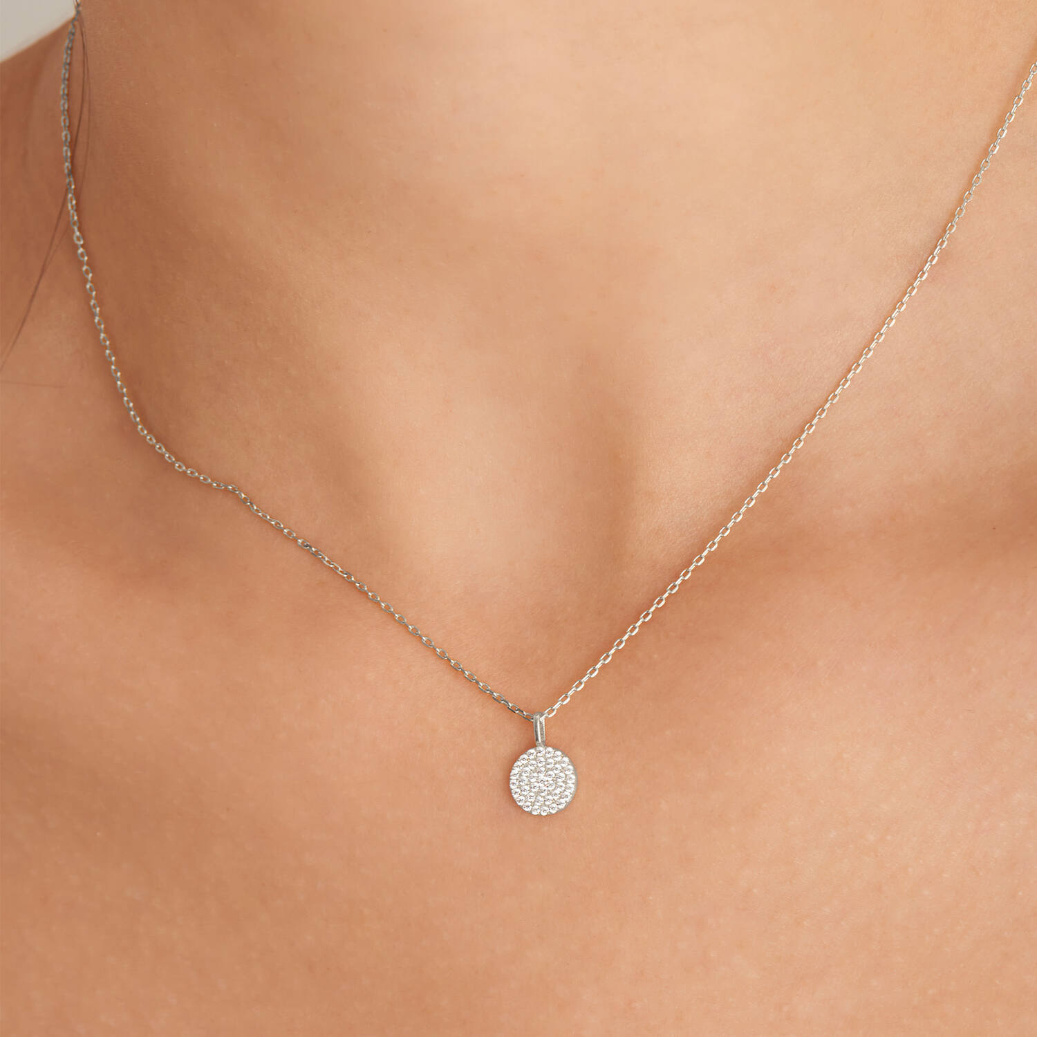  Glam Rock - Necklaces with pendant - Silver / Rhodium plated - Zirconia - 40cm